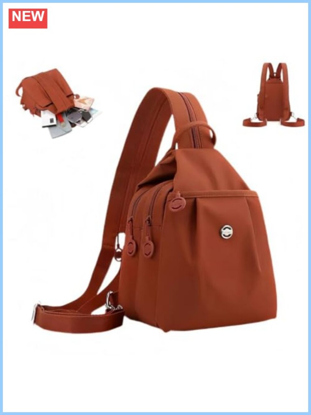 3 in 1 Convertible Backpack Purse Waterproof Oxford Anti-Theft Travel Bag